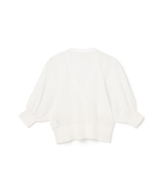 GRACE CONTINENTAL ラメシアードルマンニットカーディガン ホワイト