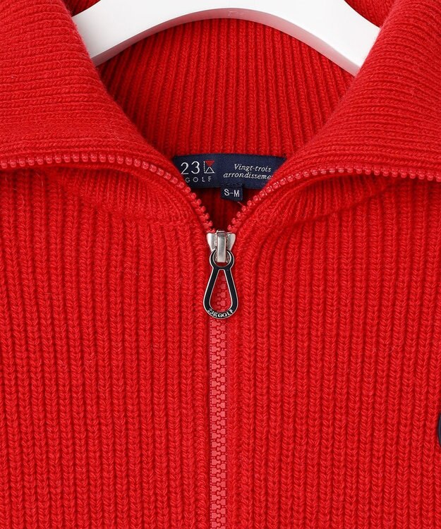 23区GOLF 【WOMEN】ウイングカラーニット レッド系