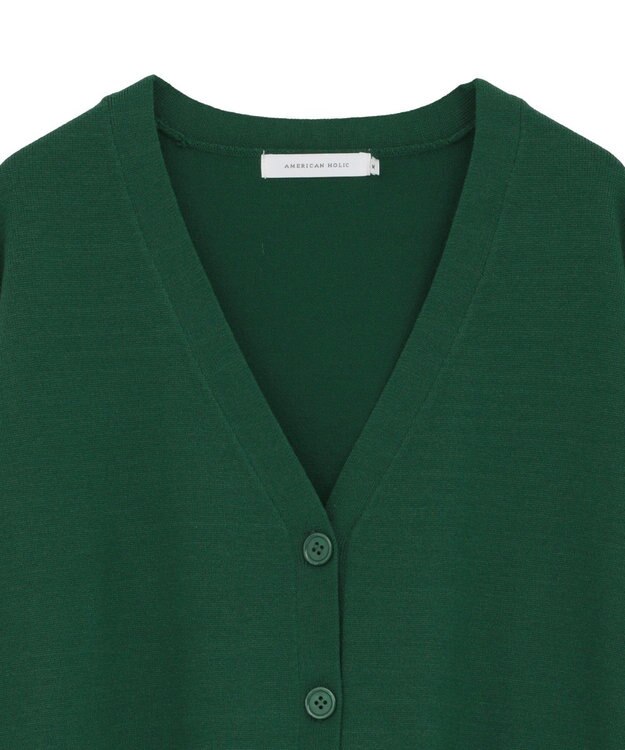 AMERICAN HOLIC バイパチVネックルーズカーディガン Green