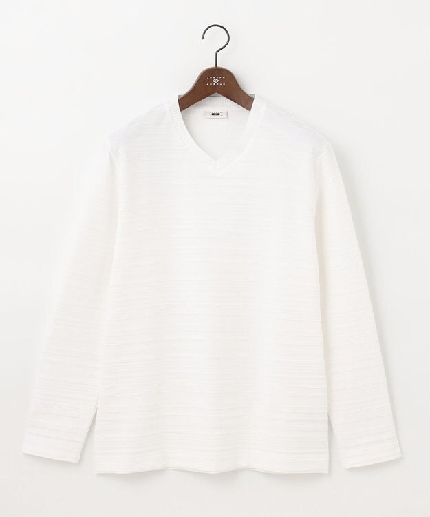 JOSEPH ABBOUD 【オーガニックコットン】リンクスボーダーTシャツ ホワイト系