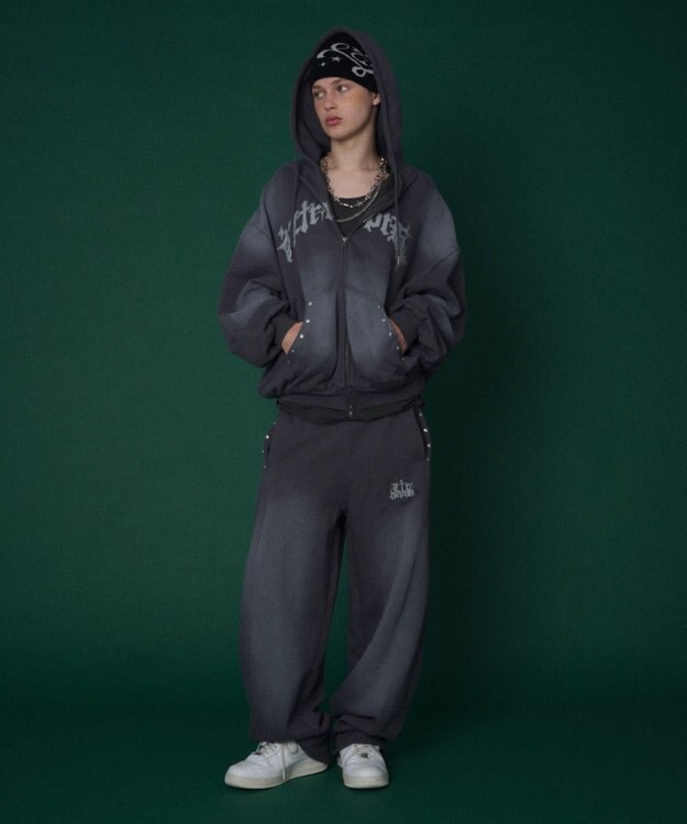 WEGO 【ユニセックス着用ITEM/ウエストゴム】ロゴスウェットパンツ スミクロ