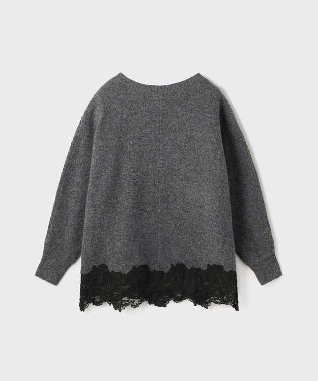GRACE CONTINENTAL レースドルマンニットトップ チャコール
