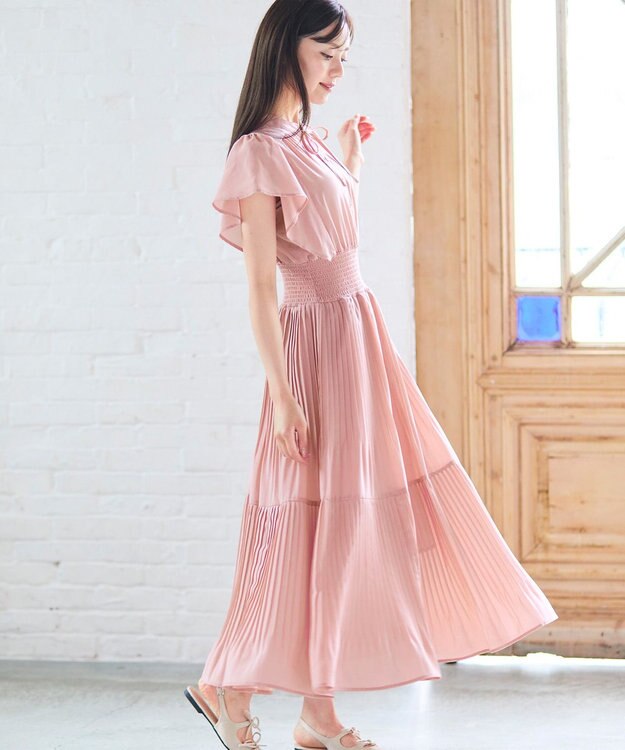 Feroux 【大好評につき新色・追加決定！】ウエストシャーリングデシン ワンピース ピンク系