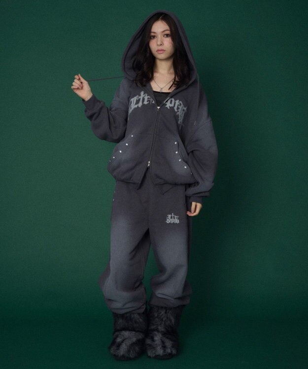 WEGO 【ユニセックス着用ITEM/ウエストゴム】ロゴスウェットパンツ スミクロ