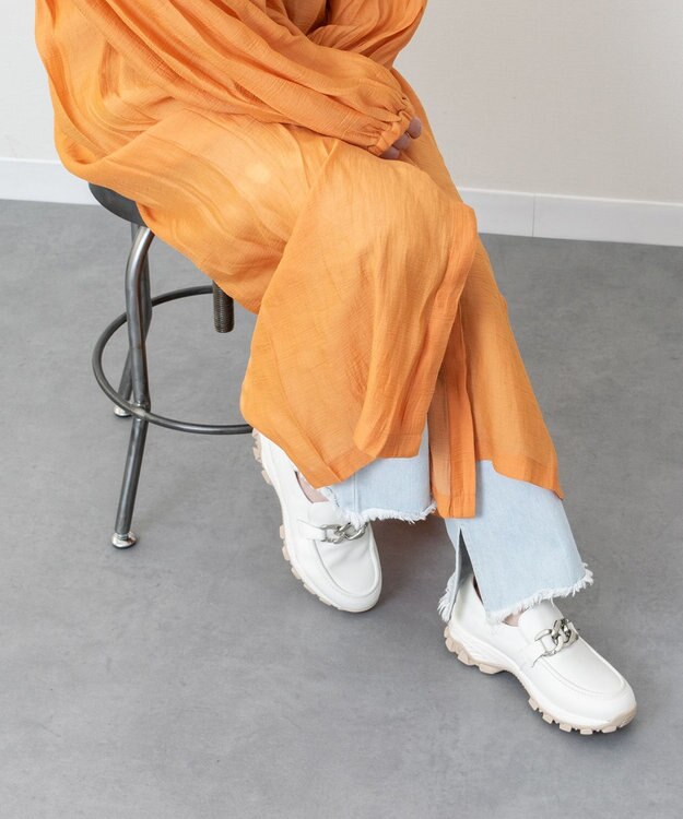 Bridget Birkin 【VINCULUM】防滑メタルチェーンローファー アイボリー