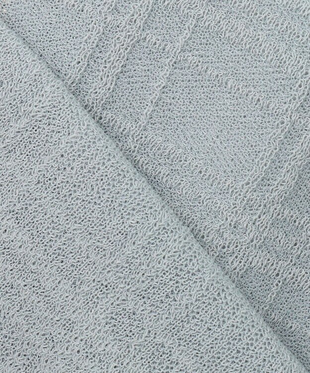 J.PRESS LADIES L 【洗える】SHEER JACQUARD ニット ブルゾン グレイッシュアクア系