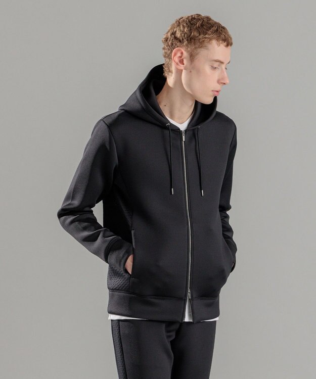 JOSEPH HOMME チュウイージャージー　ジップアップパーカー ブラック系