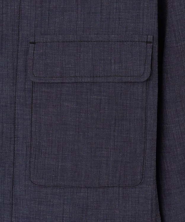 JOSEPH ABBOUD 【洗える・麻混】クールリネン シャツ ネイビー系