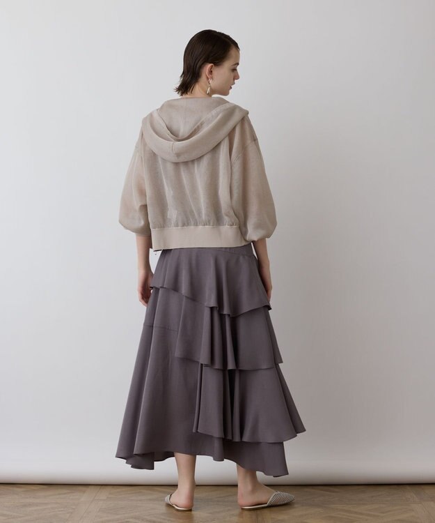 GRACE CONTINENTAL イレヘムサテンスカート チャコール