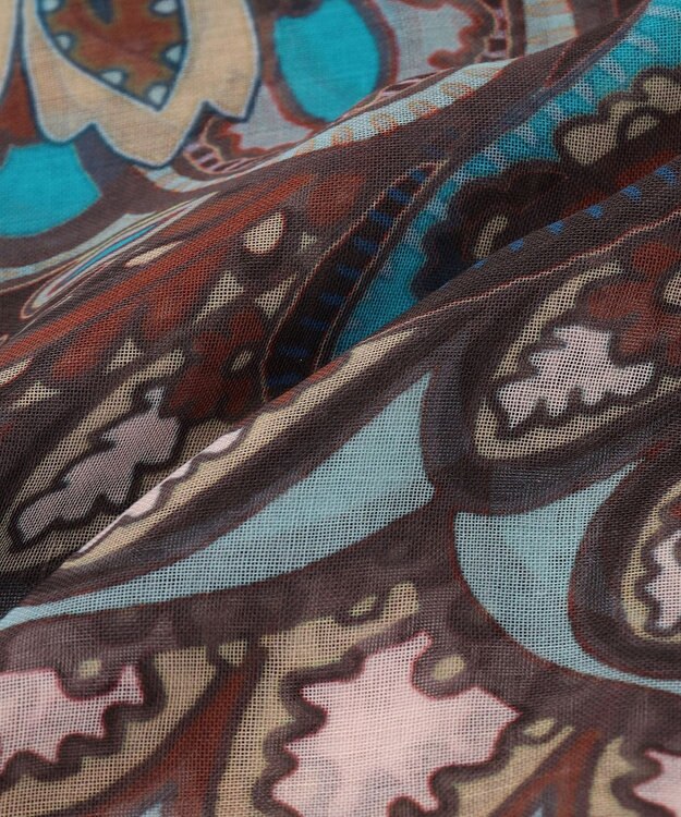 JOSEPH ABBOUD 【V.FRAAS】ビッグペイズリーパターン ストール サックスブルー系5