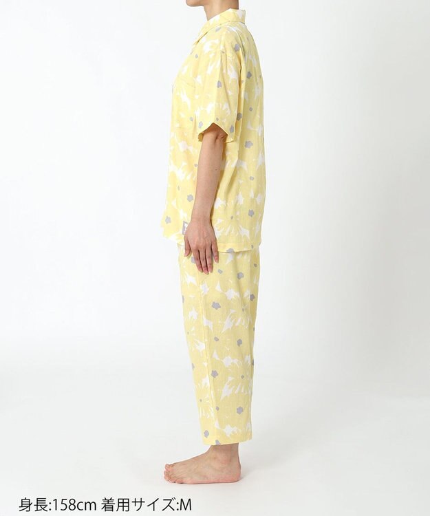 ワコール／睡眠科学 パジャマ SOU・SOU(R) 5分袖 半袖 8分丈 綿100%(本体) レディース YDT160 睡眠科学／ワコール イエロー