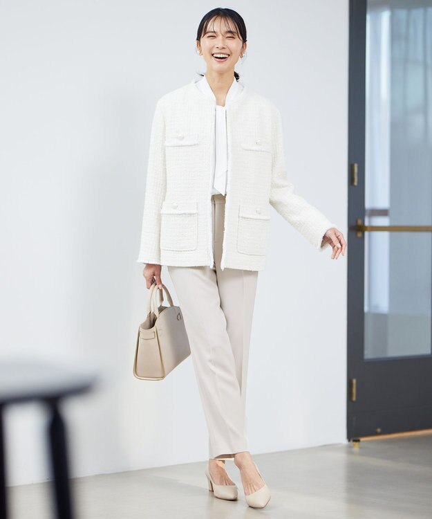 23区 S スラブファンシーツイード ジャケット アイボリー系