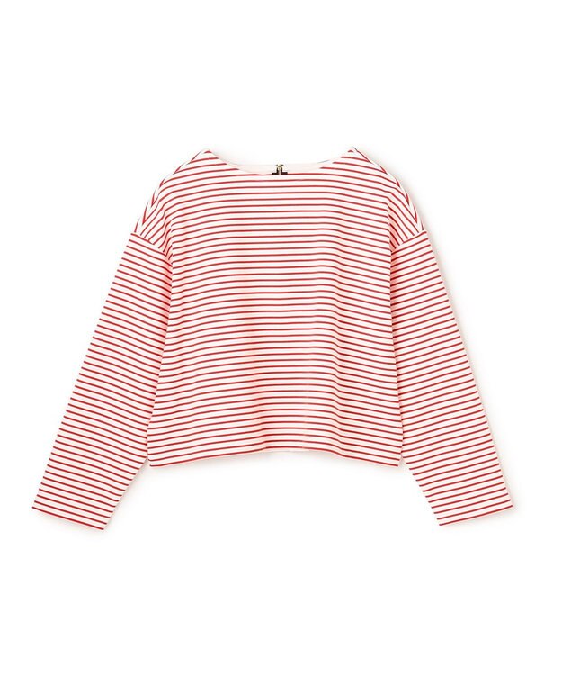 UNFILO L ハイツイストスムース バックZIP ボーダートップス オフ×レッド