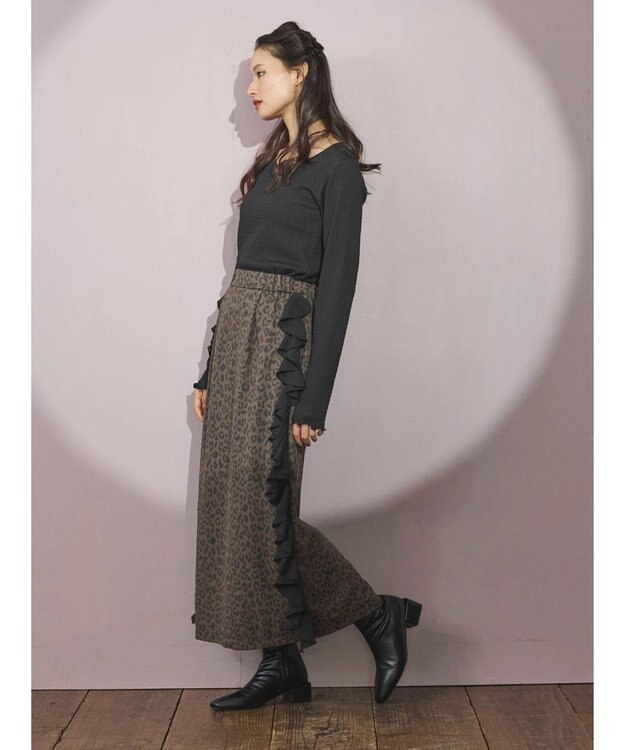 Green Parks ■ＥＳＣＡＲ　Ｕネッククレープカットプルオーバー Black