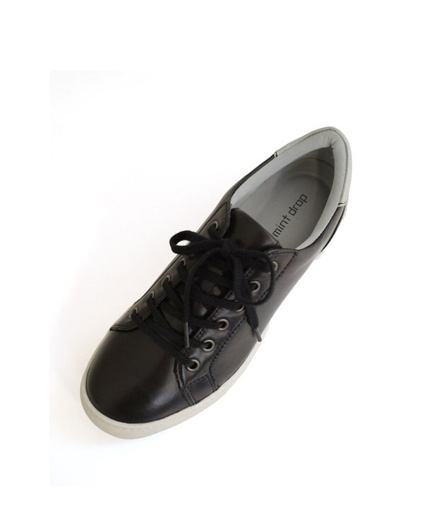 Pointer 本革大人スニーカー ブラック×シルバー