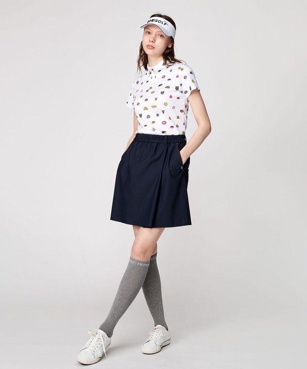 23区GOLF 【WOMEN】【UVケア/吸水速乾】マルチステッカープリント ポロシャツ ホワイト系5