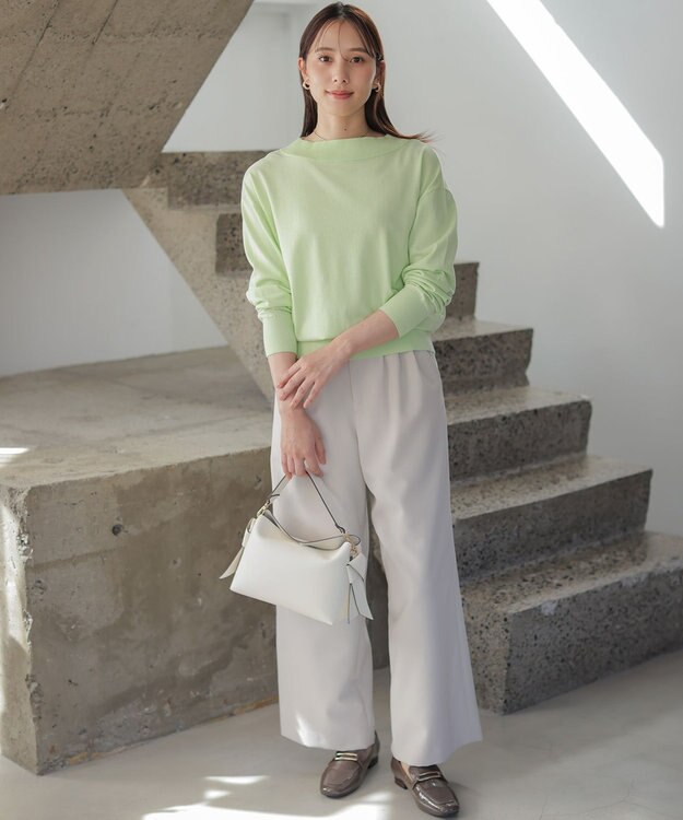 組曲 【WEB限定】コットンニット プルオーバー ミストグリーン系