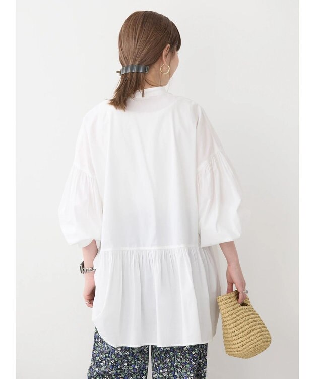 AMERICAN HOLIC サラックール／ＵＶカットティアードブラウス Off White