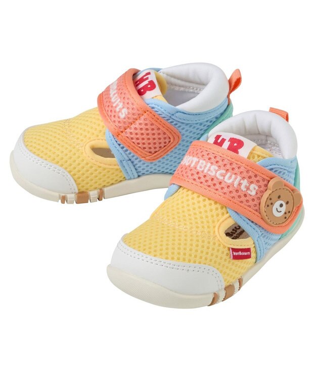MIKI HOUSE HOT BISCUITS 【11.5-13.5cm】ダブルラッセル ファーストベビーシューズ 黄