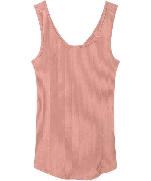 une nana cool 綿100% リブ編みコットン タンクトップ OR