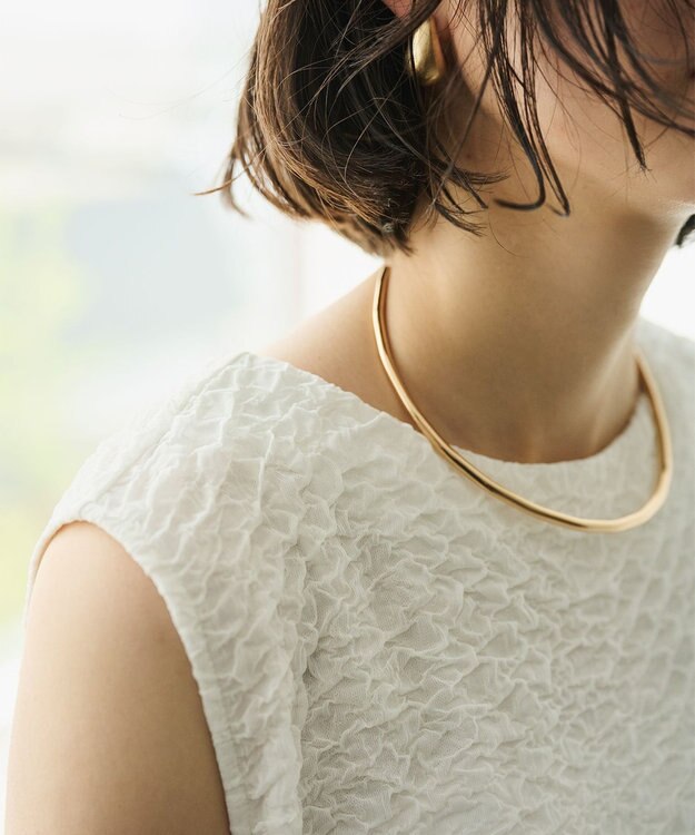 #Newans 【金子綾さんインスタライブご紹介アイテム】（セットアップ可能）ふくれジャガード ペプラムブラウス ホワイト