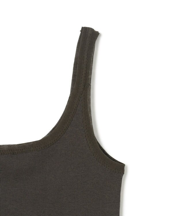BEIGE， 【BEIGE,ecru/WEB限定・洗える】RIB TOPS /  コットンシルクリブキャミソール Khaki