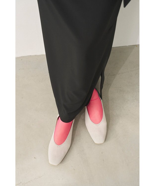 steppi シースルー スクエア パンプス オフホワイト