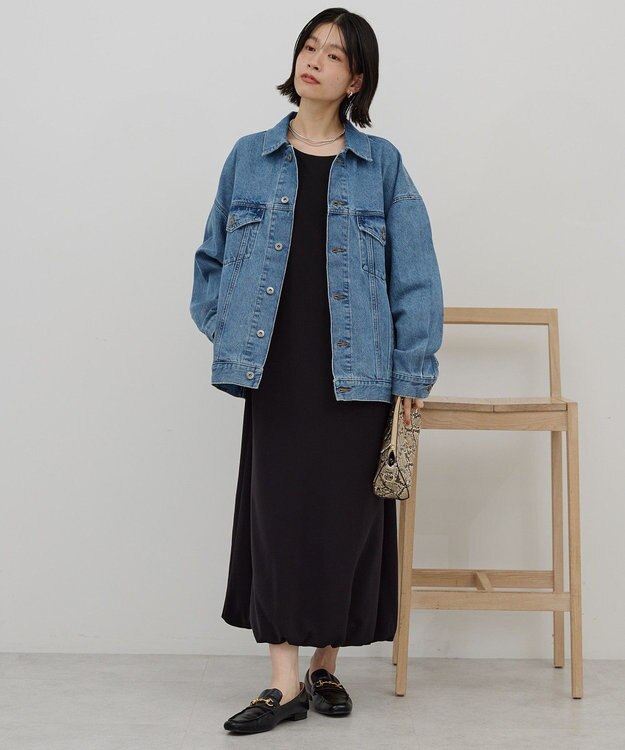 AMERICAN HOLIC 【イージーケア】バルーンワンピース Black