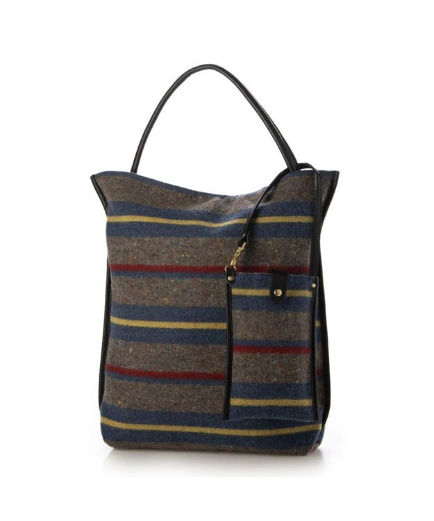 UNBILLION ペルケ perche / モバイルショルダー付きリサイクルウールトート ブルー