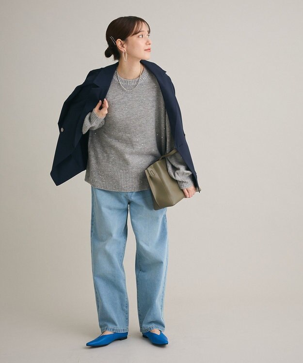 Green Parks ハイウエストストレートデニムパンツ Light Indigo