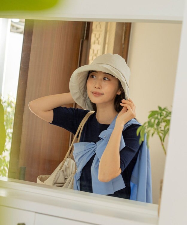 MOONBAT 【一級遮光/UVカット】UVラフィネハット（つば広タイプ） 速乾/接触冷感/手洗いOK/サイズ調整可能/抗菌防臭加工 オフホワイト