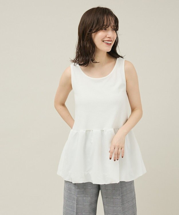 Green Parks 裾バルーンレイヤータンク White