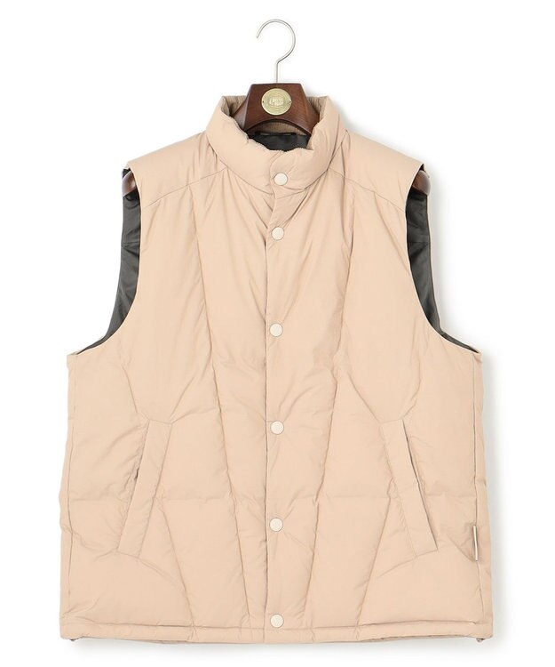 J.PRESS MEN ナイロンワッシャータフタ ダウンベスト ベージュ系