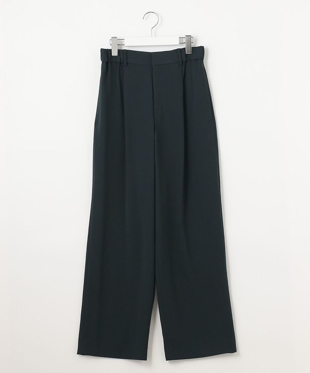 自由区 L 【セットアップ対応・洗える】トリアセジョーゼット  パンツ ネイビー系