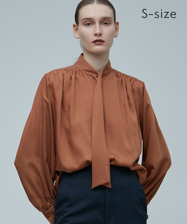 BEIGE， 【S-size】COLIGNY / ボウタイブラウス Camel