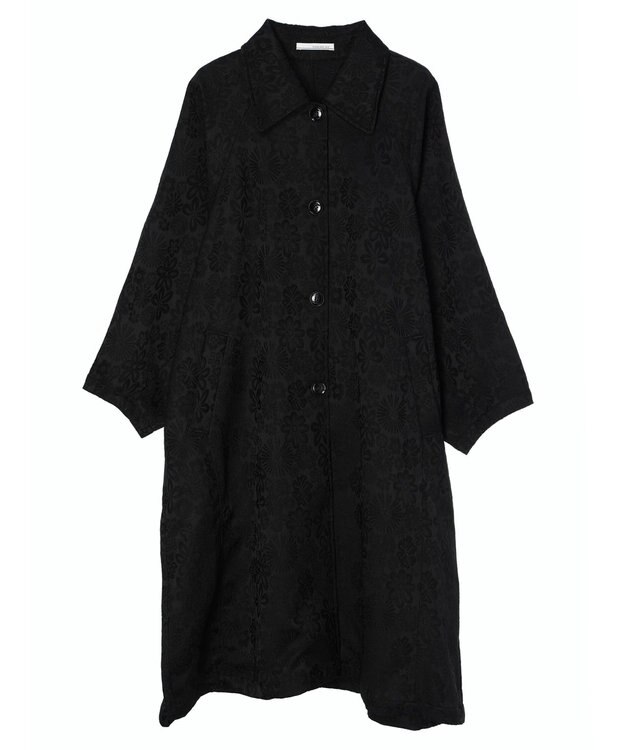 Green Parks ・ＥＬＥＮＣＡＲＥ　ＤＵＥ　ジャカードステンカラーコート Black