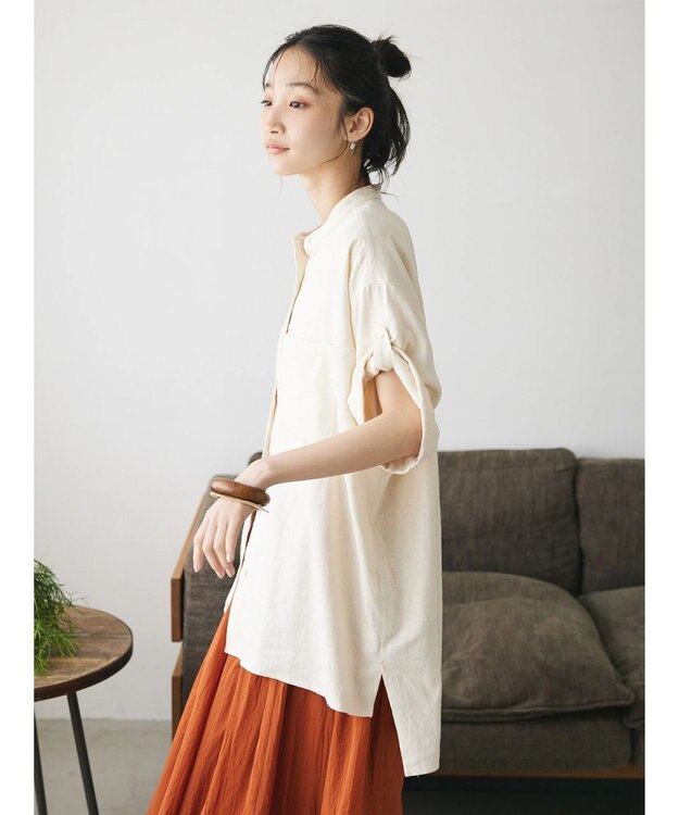 CRAFT STANDARD BOUTIQUE 【キナリノ別注】リネンレーヨンWポケットシャツ Ivory