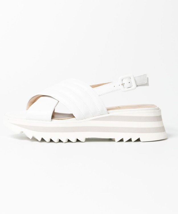 BONTRE 【LucaGrossi/ルカグロッシ】厚底クロスベルトストラップサンダル ホワイト