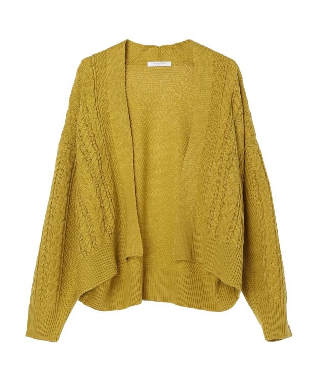 Green Parks 着流しケーブルカーディガン Yellow
