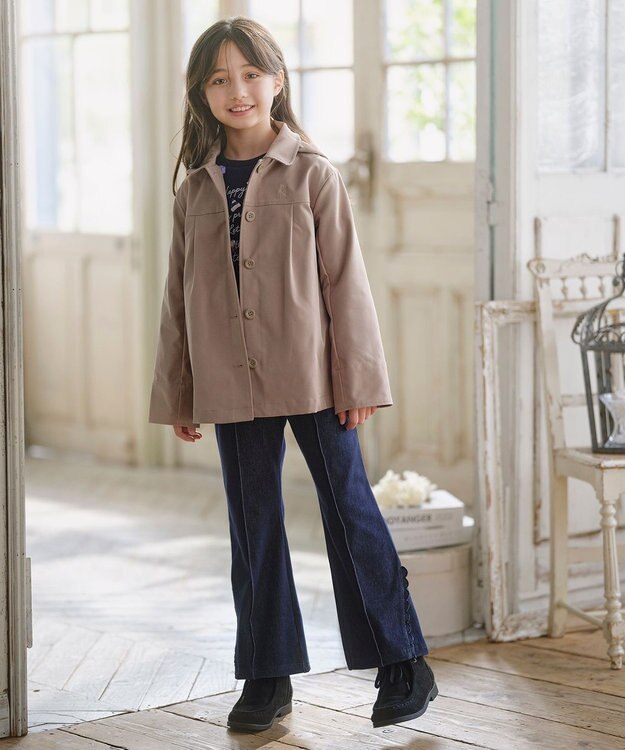 組曲 KIDS 【110-140㎝】フレア デニムパンツ ネイビー