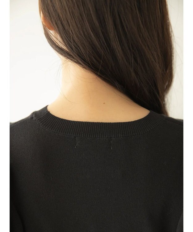 earth music&ecology レースドッキングフリルニットプルオーバー Black