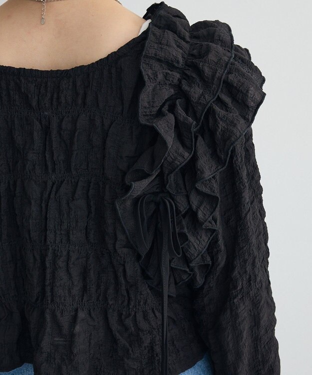 Green Parks ２ＷＡＹフリルブラウス Black