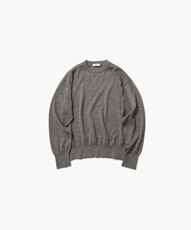 ATON RAMIE WOOL | クルーネックセーター TOP GRAY
