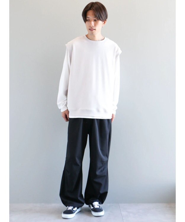 CRAFT STANDARD BOUTIQUE 梨地カットベスト＋Ｌ／Ｓ　ＴＥＥーＳＥＴ Light Gray