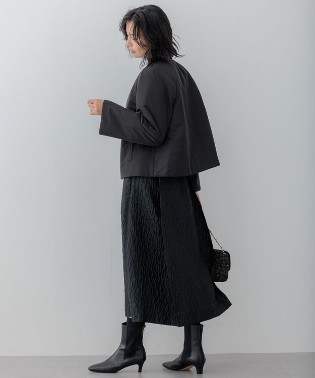 23区 S 【23区×Oggiコラボ /撥水加工】中綿 パディングタフタ ジャケット ブラック系