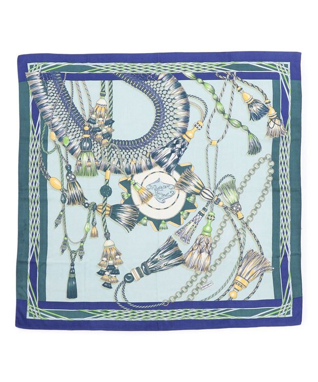 23区 manipuri  ヴィヴァーチェタッセル ストール ブルー系