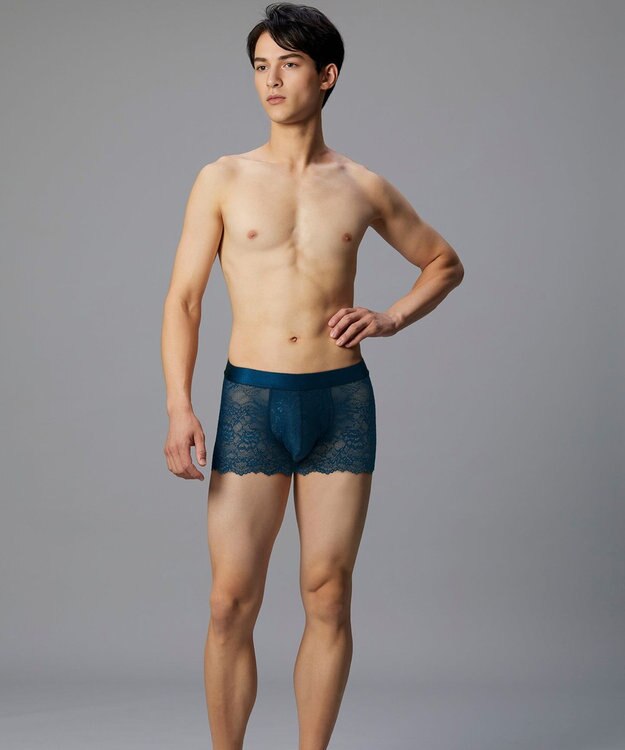 WACOAL MEN ボクサーパンツ 【レースボクサー】 美しさと快適さを追求 通気性 前閉じ WT3822 /ワコールメン ブルー