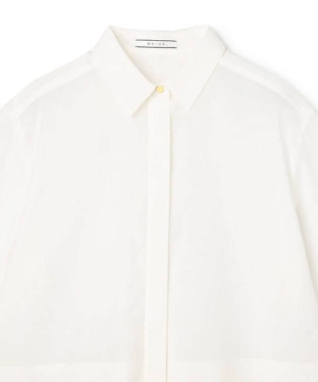 BEIGE， BAC / コットンシアー ショートレングスシャツ Off