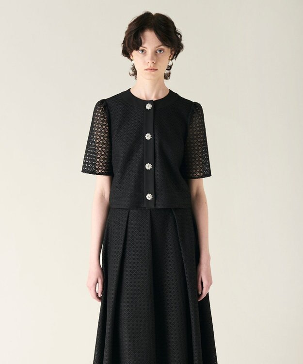 GRACE CONTINENTAL レースショートトップ ブラック