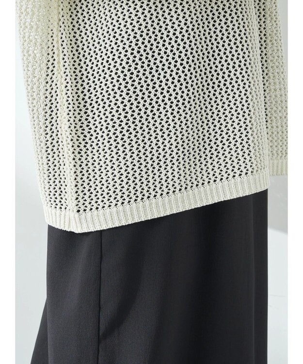 earth music&ecology ラメメッシュプルオーバー Ivory